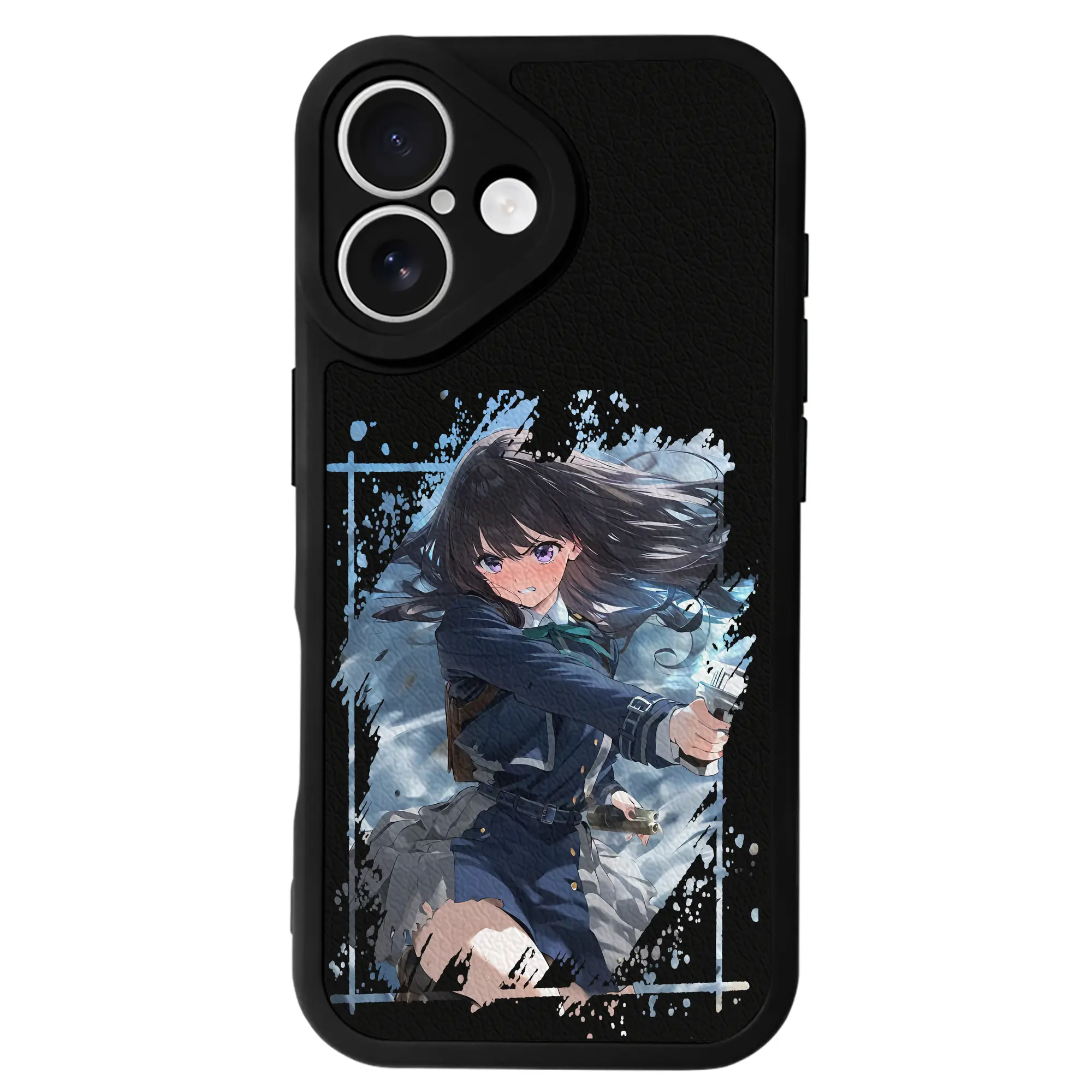 リコリス・リコイル グッズ,井ノ上たきな - IPhone 16シリーズ対応 ・ シリコンスマホケース ・ レザー調 ・ 高精度フィット ・ 耐衝撃 ・ ワイヤレス充電対応 ・ 精密カット